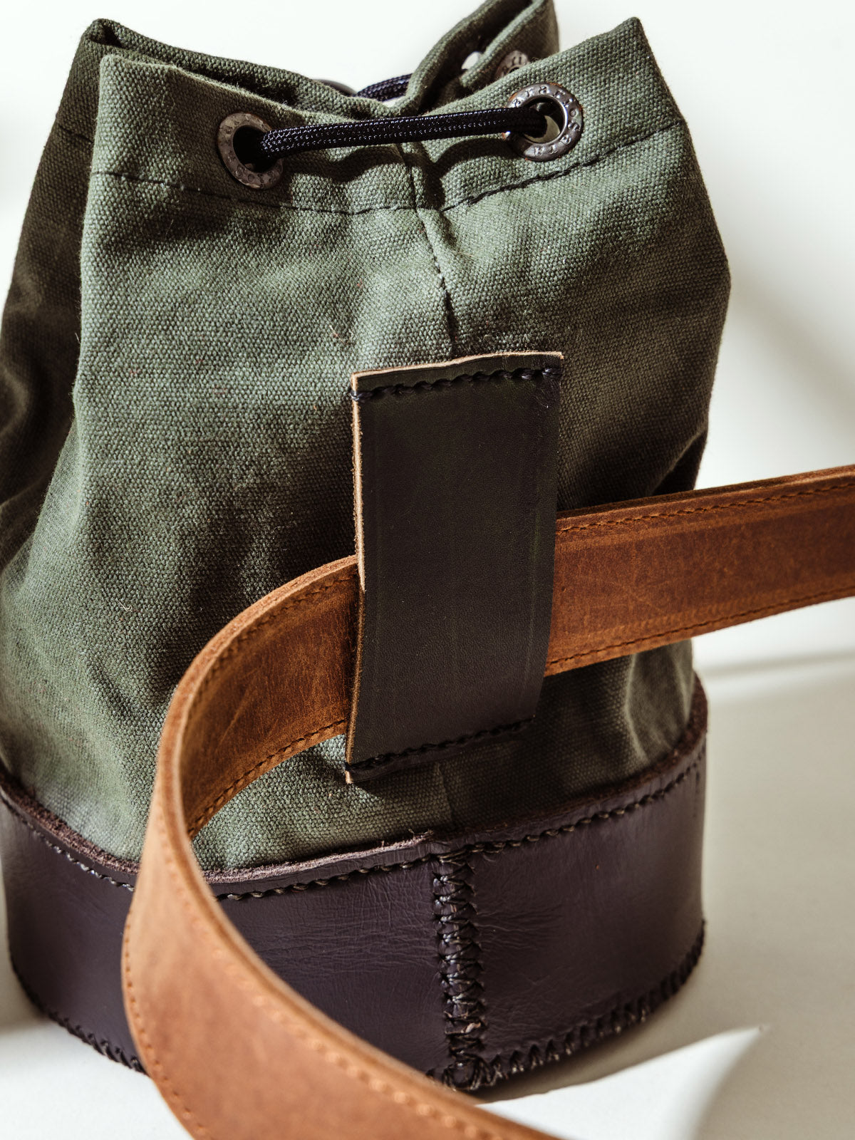 Canvas & Leather Shell Bag