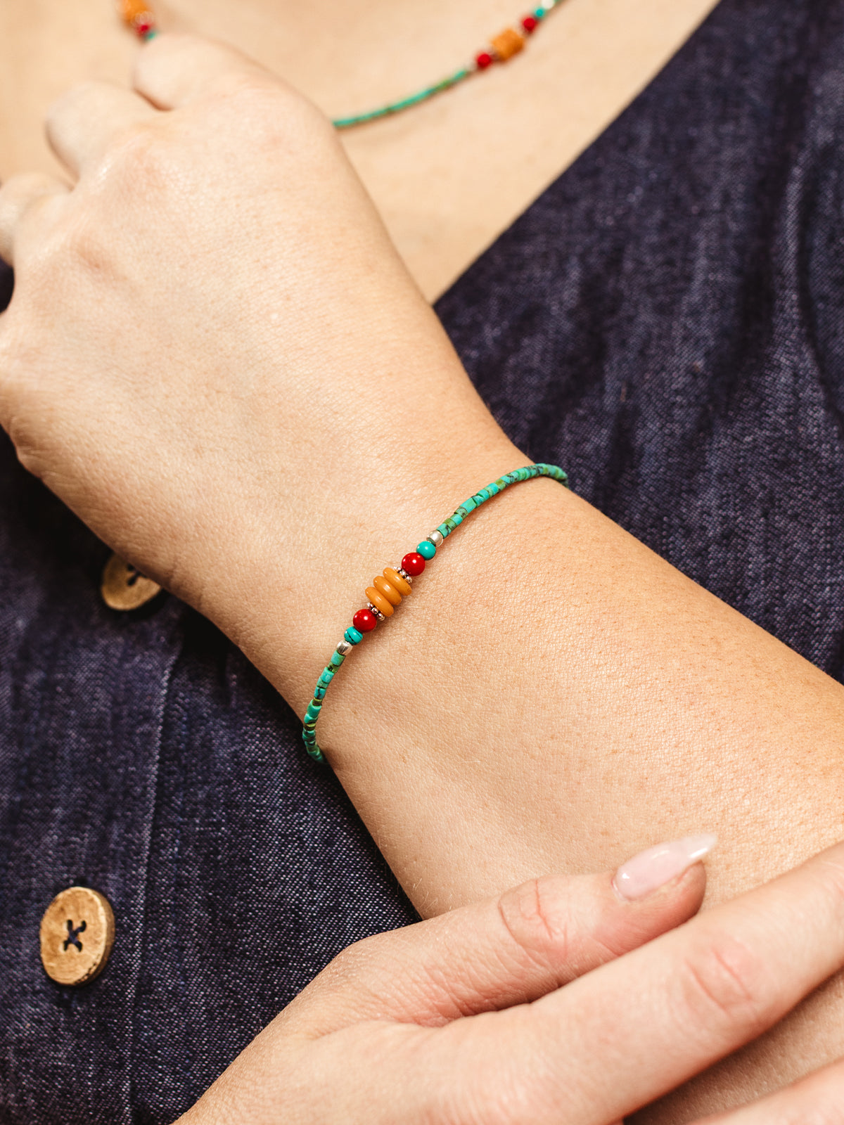 Tsering Turquoise Beaded Bracelet