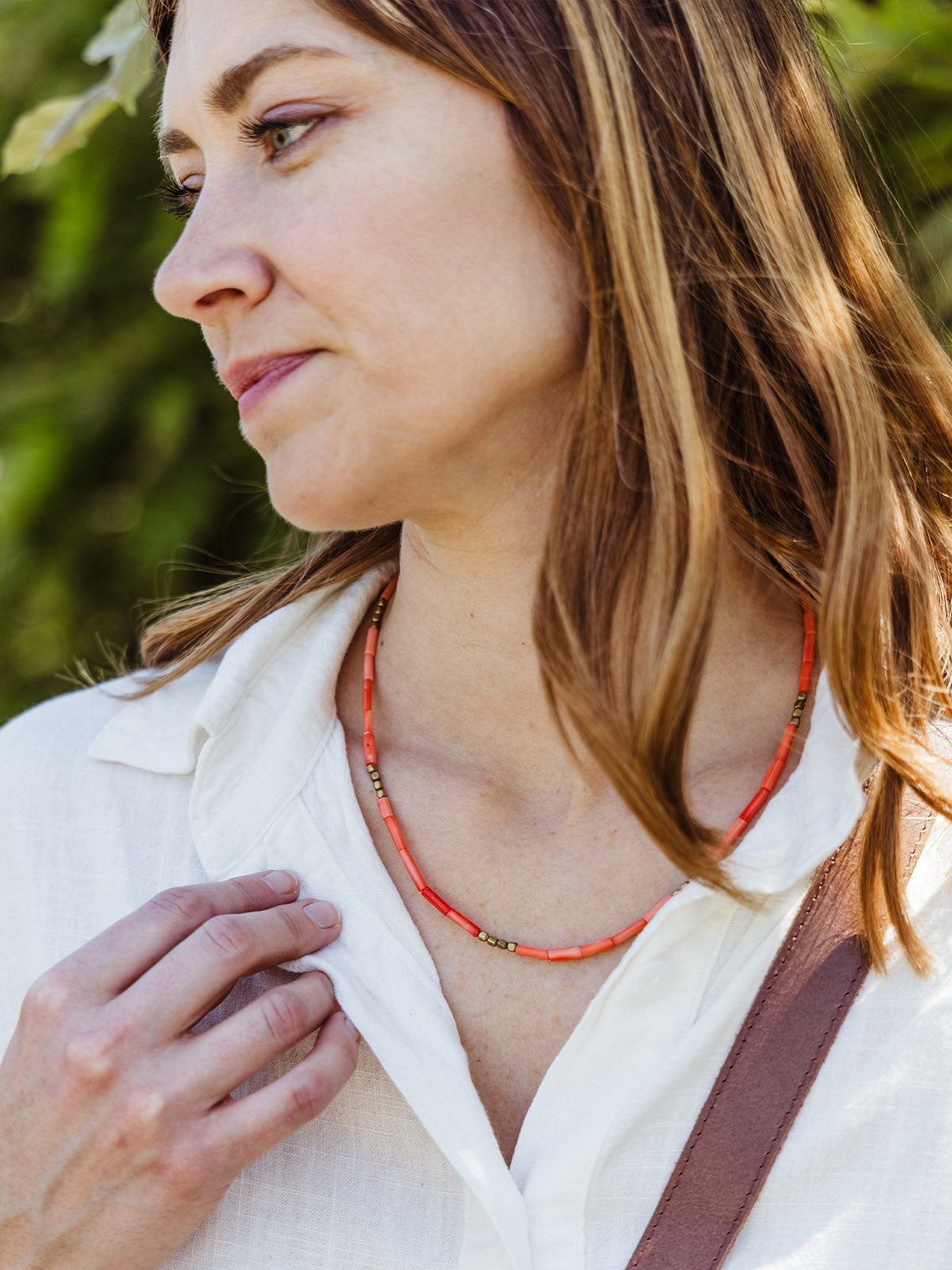 Yara Coral Pink Beaded Necklace