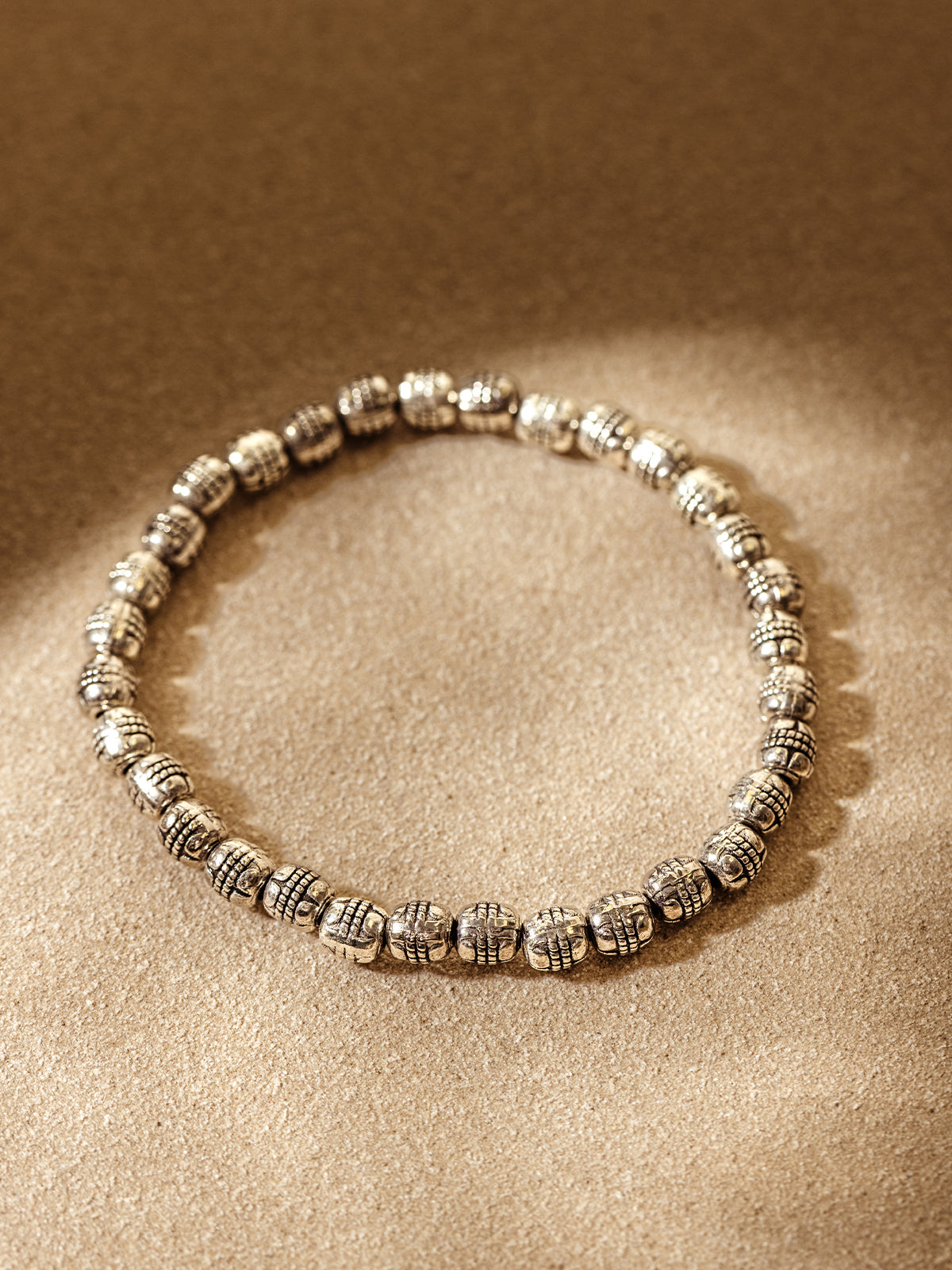 Vten Silver Beaded Bracelet