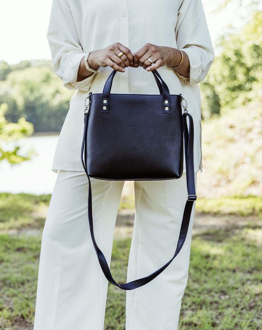 Leather Mini Crossbody Tote