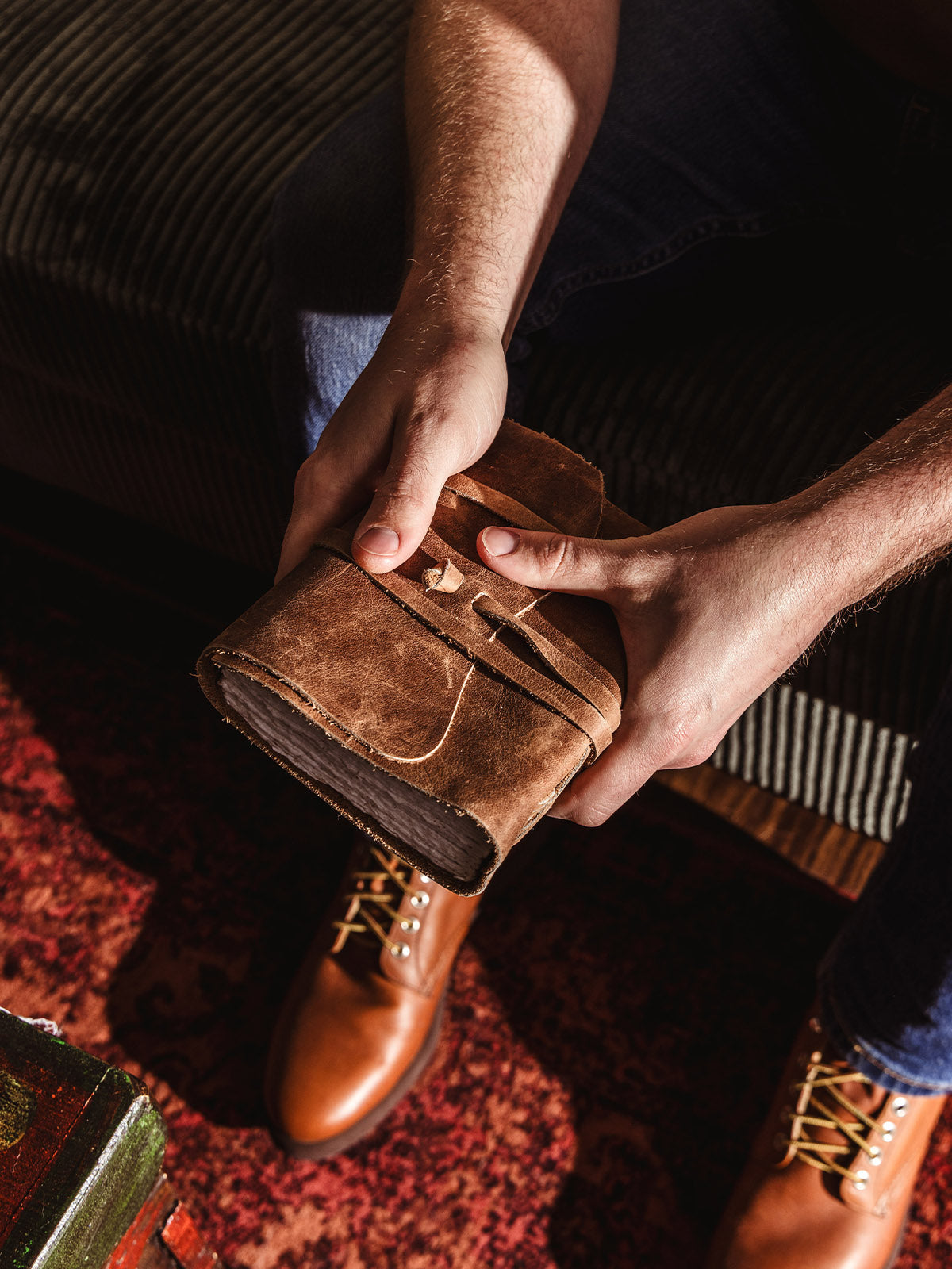 Laced Leather Explorer Journal with Artisan Paper