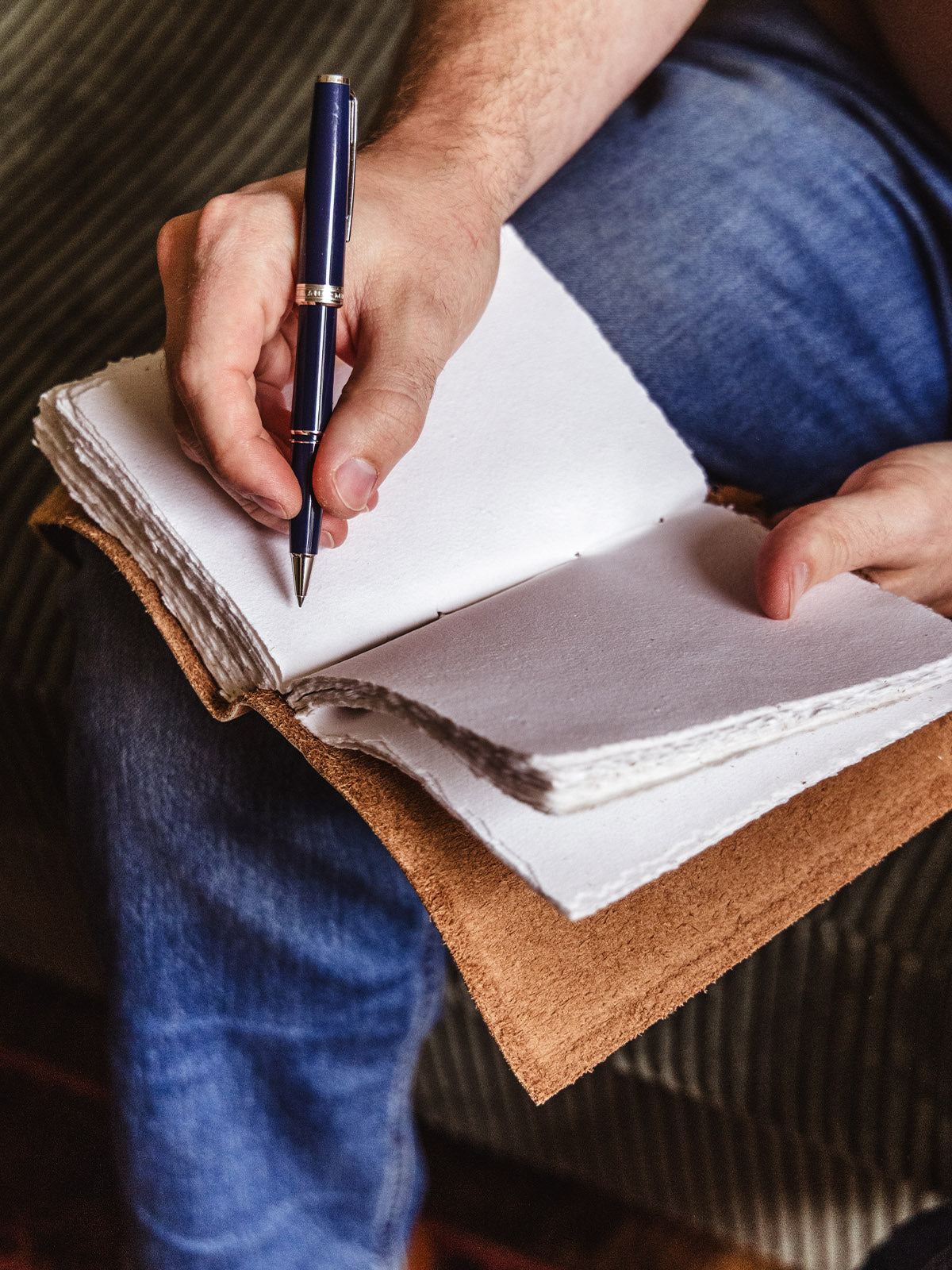 Laced Leather Explorer Journal with Artisan Paper