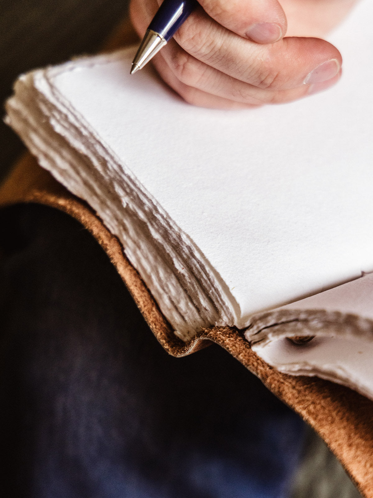 Laced Leather Explorer Journal with Artisan Paper