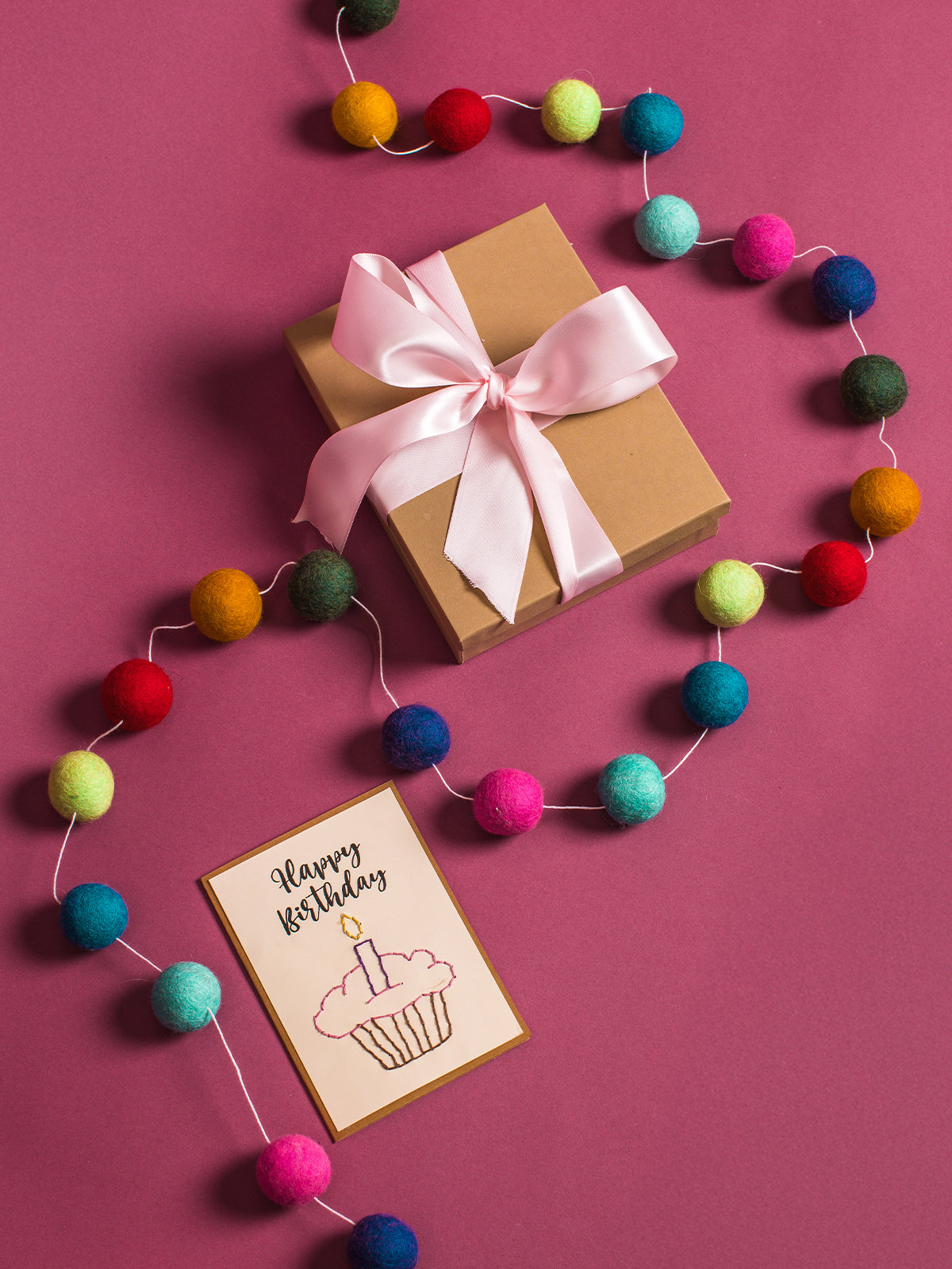 Colorful Pom Pom Garland