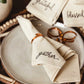 Simple Gathering Embroidered Linen Napkin Set