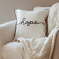 Hope Embroidered Pillow Cover