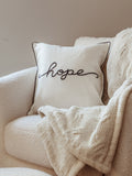 Hope Embroidered Pillow Cover