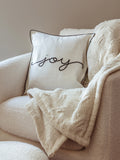 Joy Embroidered Pillow Cover