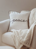 Peace Embroidered Pillow Cover