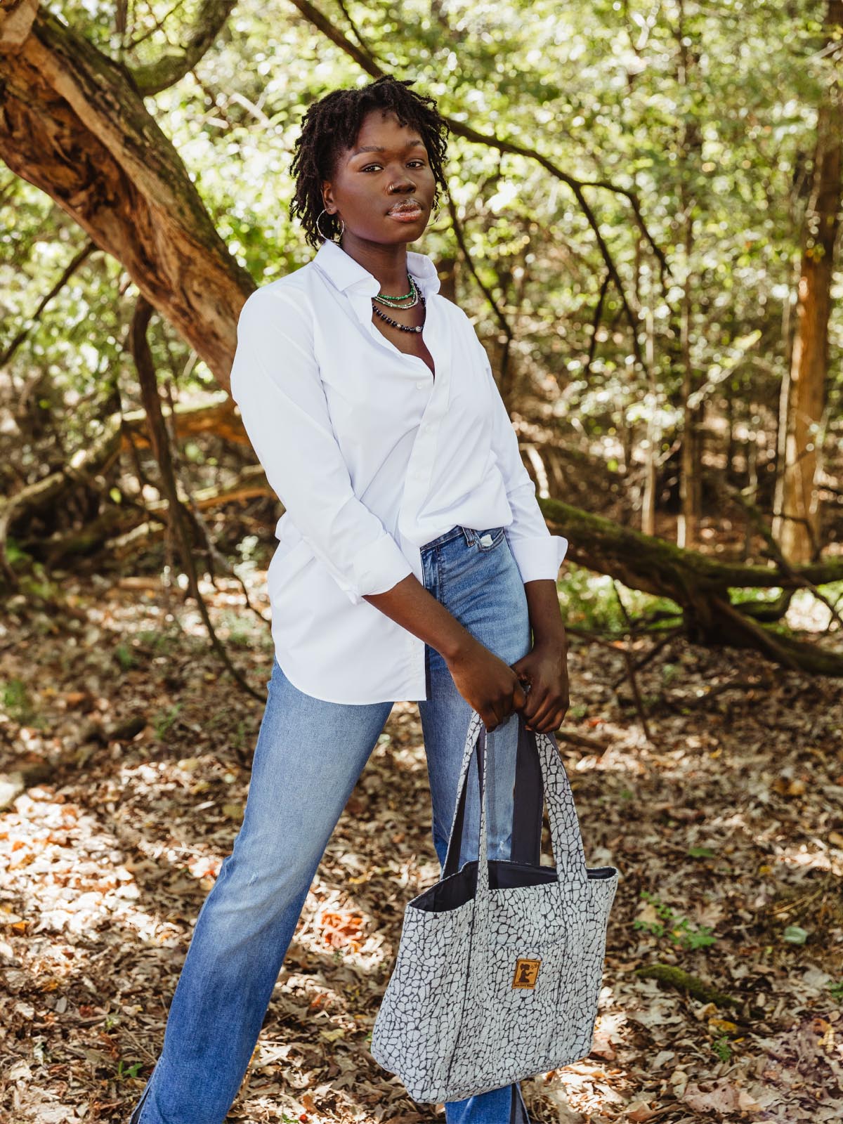 Gray Croc Tote