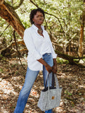 Gray Croc Tote