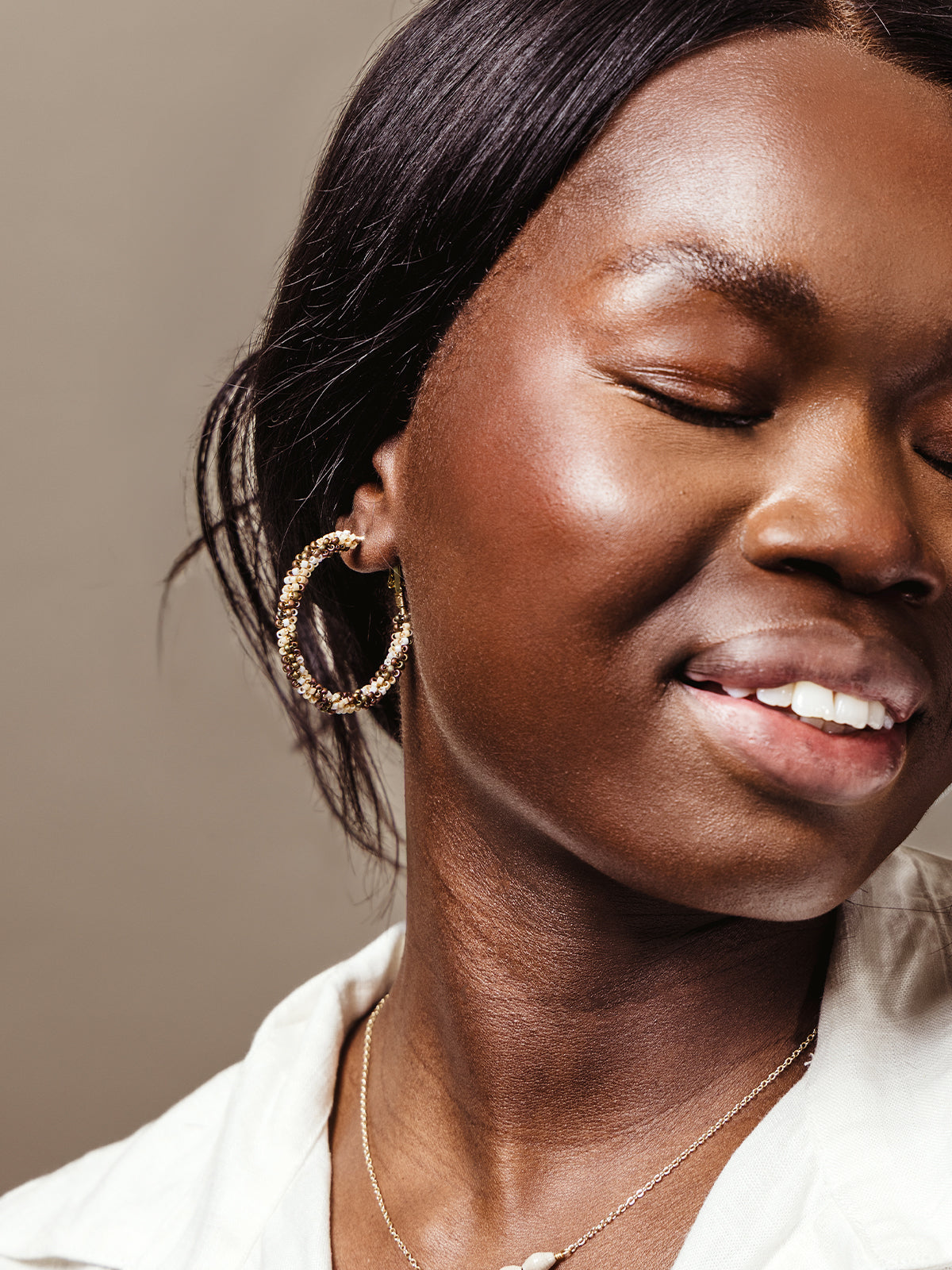 Daphne Beaded Hoop Earrings