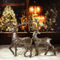 Pair Of Standing Silver Reindeer