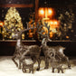 Pair Of Standing Silver Reindeer