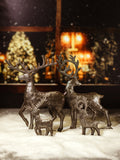 Pair Of Standing Silver Reindeer
