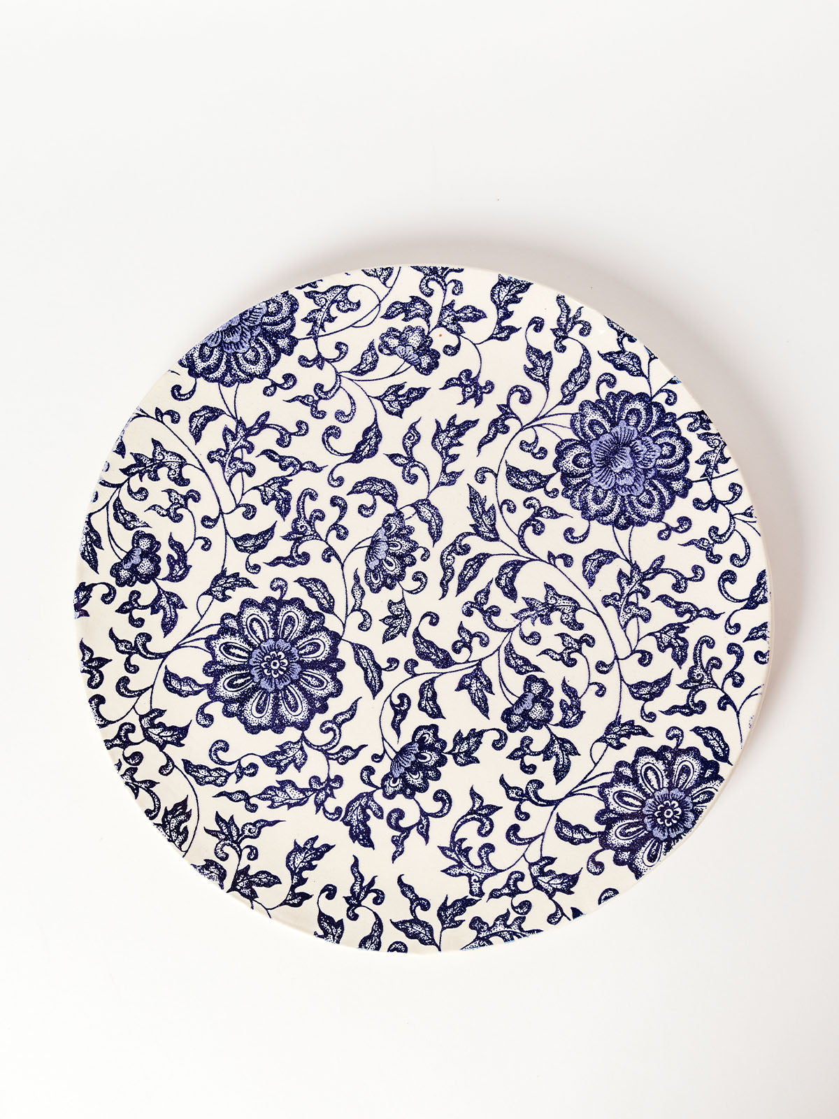 Large Blue Floral Plate