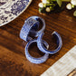 Blue Floral Napkin Rings - Set of 4