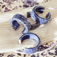 Blue Floral Napkin Rings - Set of 4