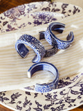 Blue Floral Napkin Rings - Set of 4