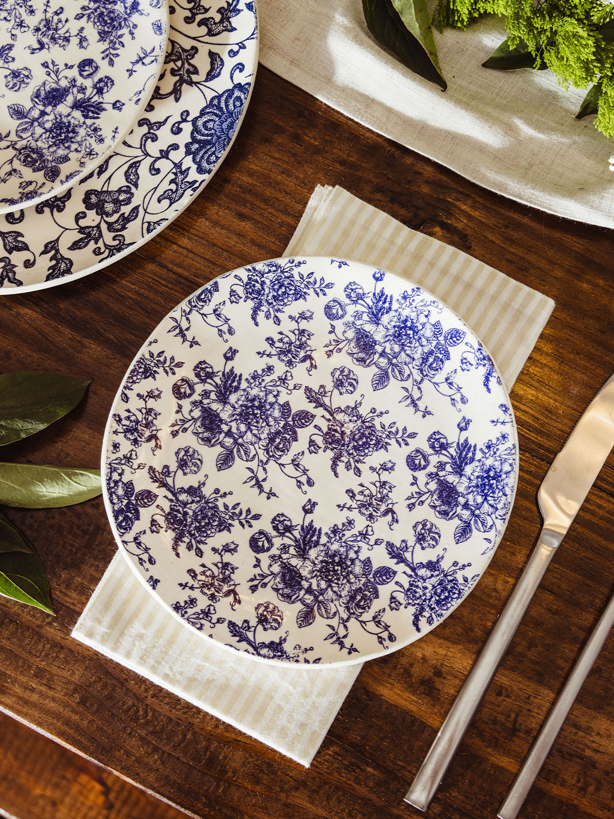 Garden Party Block Printed Stripe Napkin Set