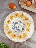 Blue Floral Ceramic Egg Plate