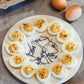 Blue Floral Ceramic Egg Plate