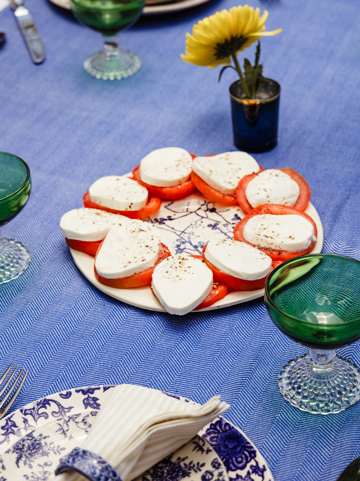 Blue Floral Ceramic Egg Plate