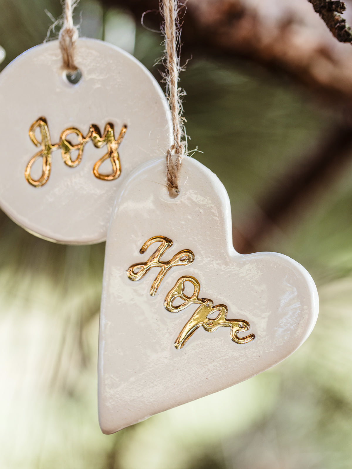 Gold Leaf Clay Christmas Ornaments