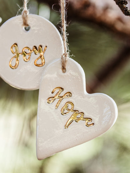 Gold Leaf Clay Christmas Ornaments