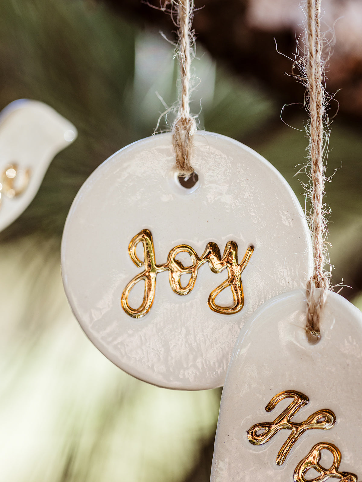 Gold Leaf Clay Christmas Ornaments