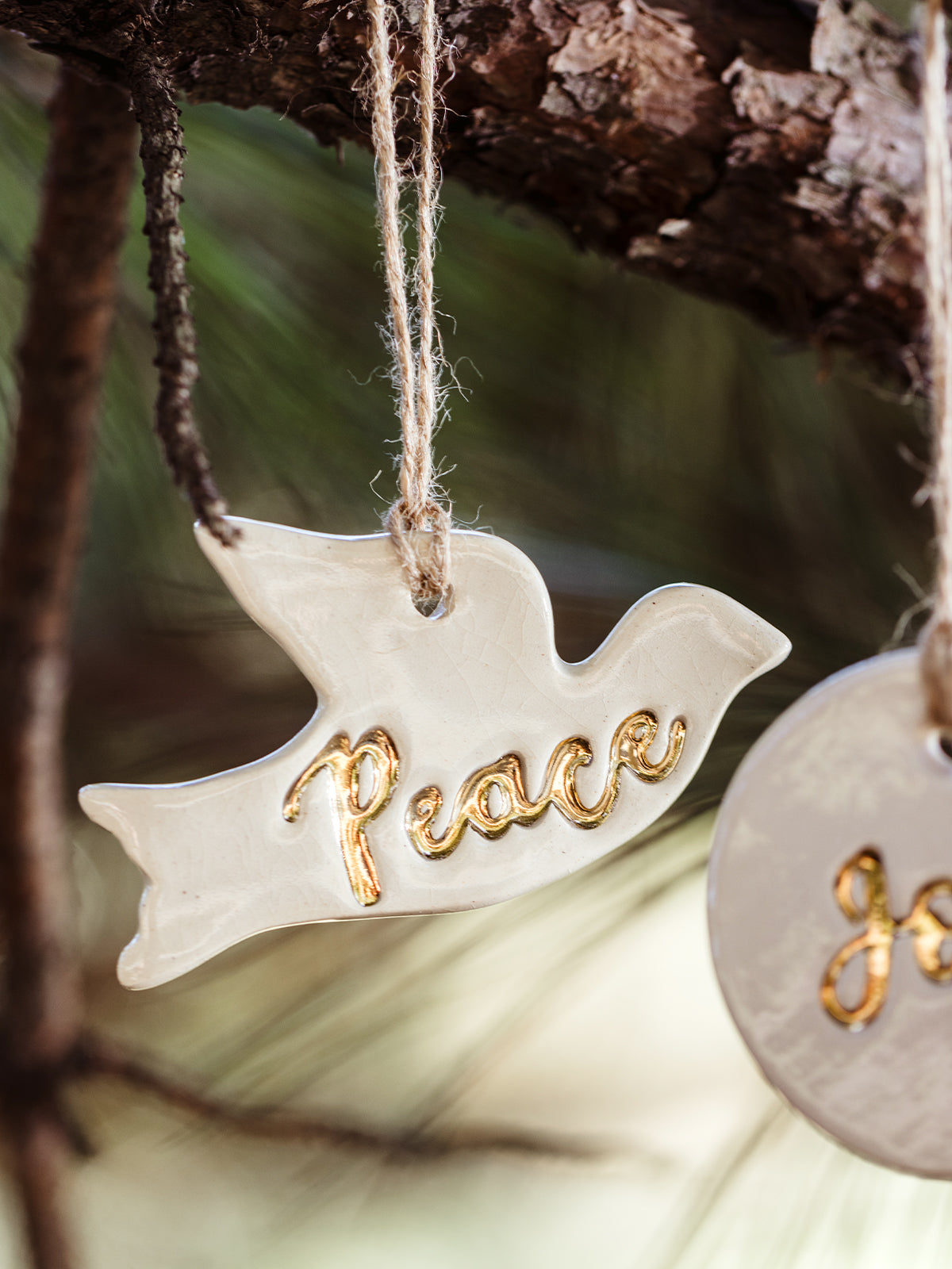 Gold Leaf Clay Christmas Ornaments