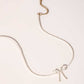 White Beaded Bow Choker Necklace