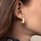 Gold Daisy Huggie Earrings