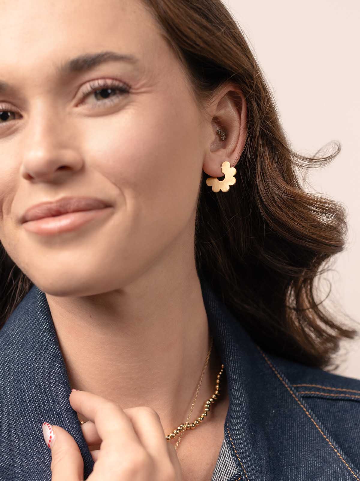 Gold Daisy Huggie Earrings