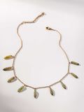 Green Watercolor Glass Bead Necklace