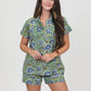 Minted Motif Block Print Pajama Shorts Set