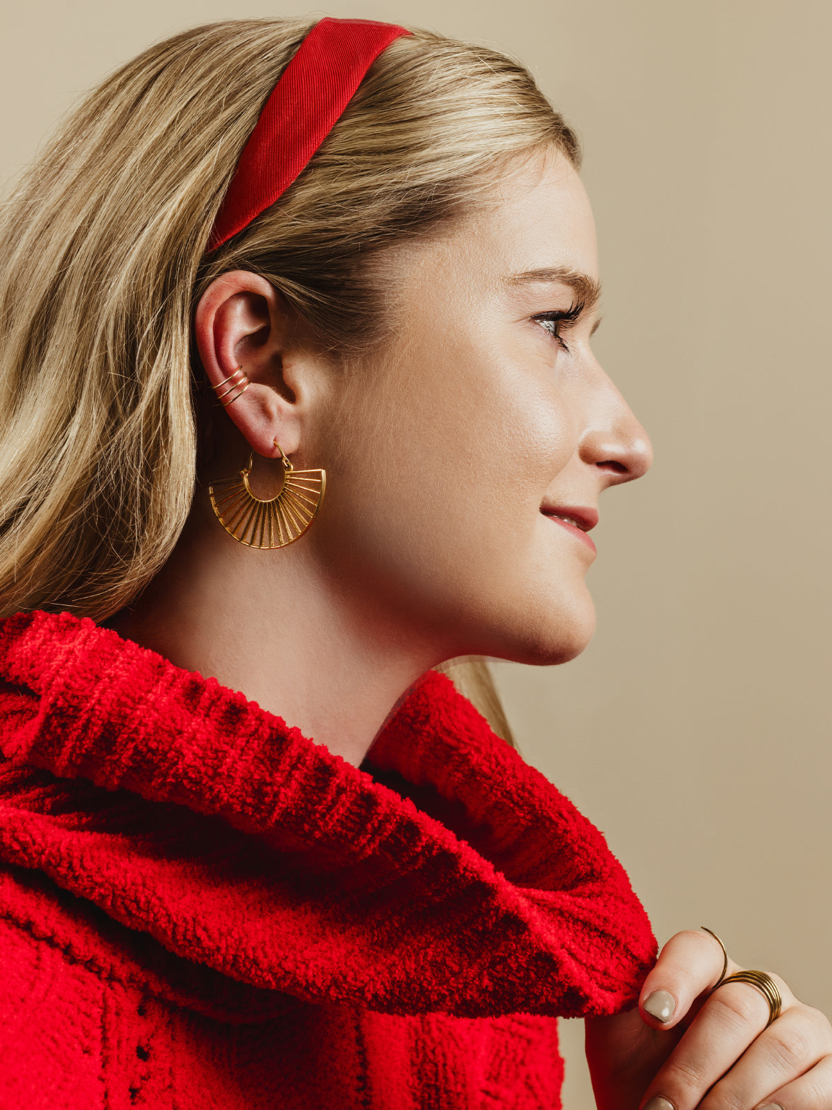 Radiant Sunflare Gold Hoops