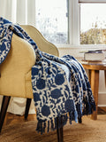 Indigo Fields Blue Throw Blanket