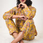 Canary Blooms Block Print Pajama Pants Set