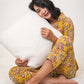 Canary Blooms Block Print Pajama Pants Set