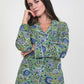 Minted Motif Block Print Pajama Pants Set
