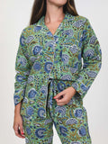 Minted Motif Block Print Pajama Pants Set