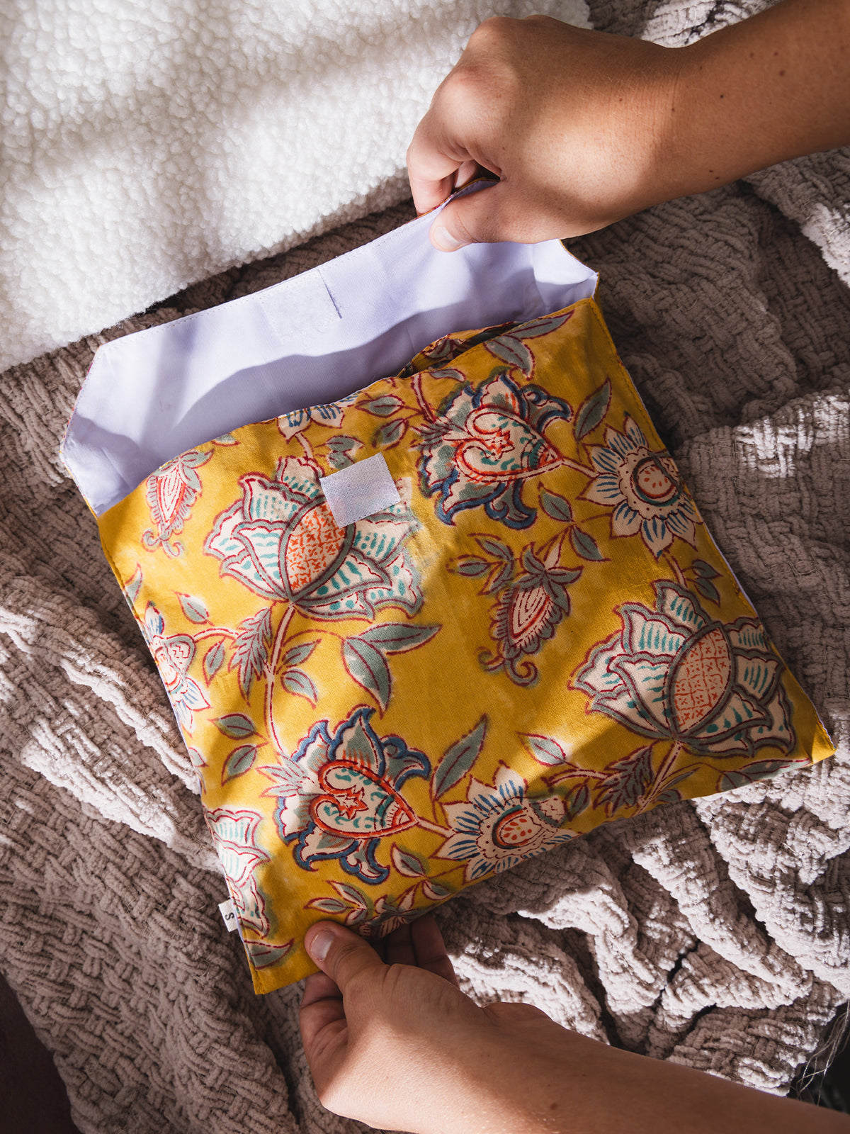 Canary Blooms Block Print Pajama Pants Set