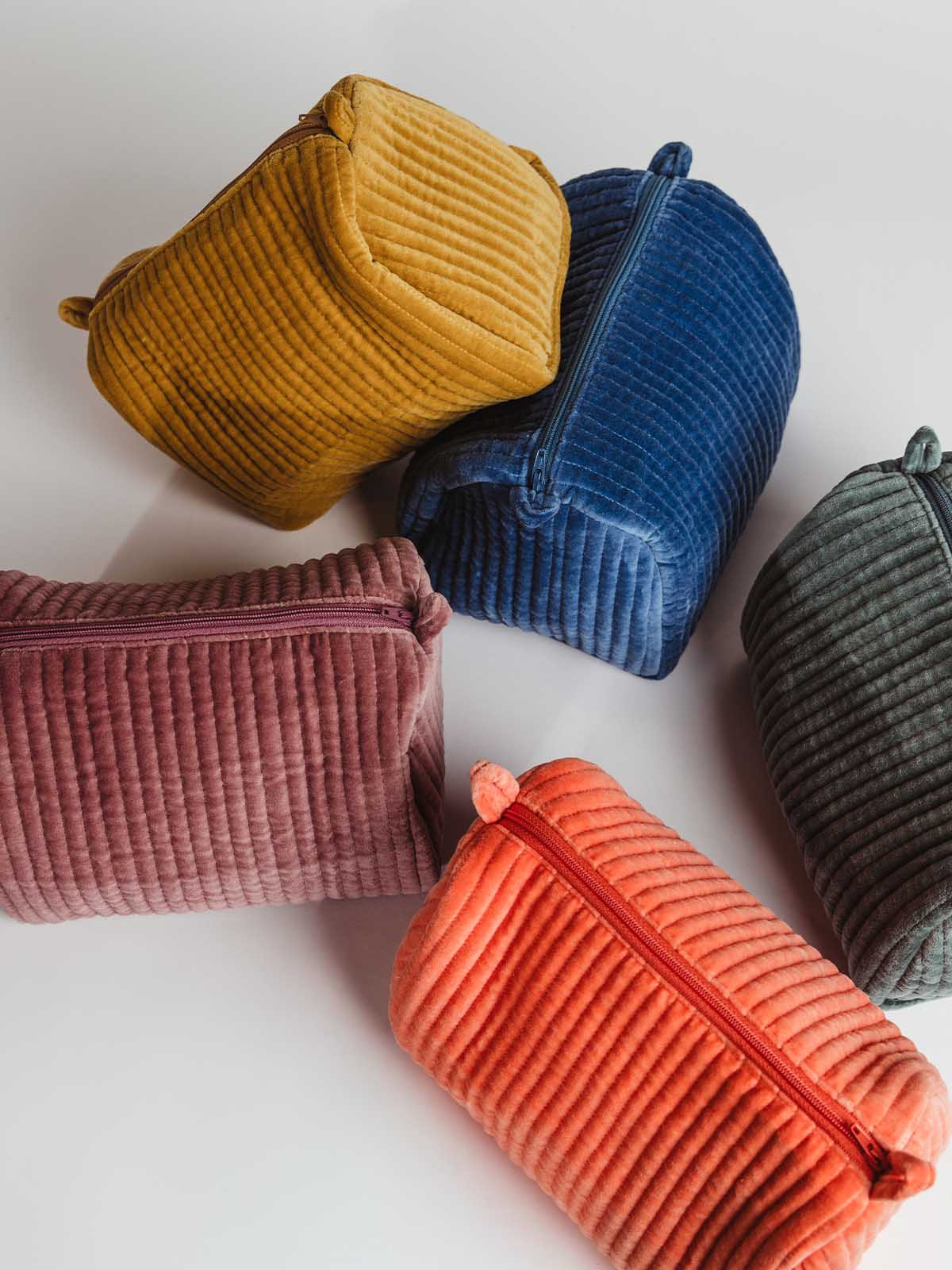 Velvet Quilted Cosmetic Bag