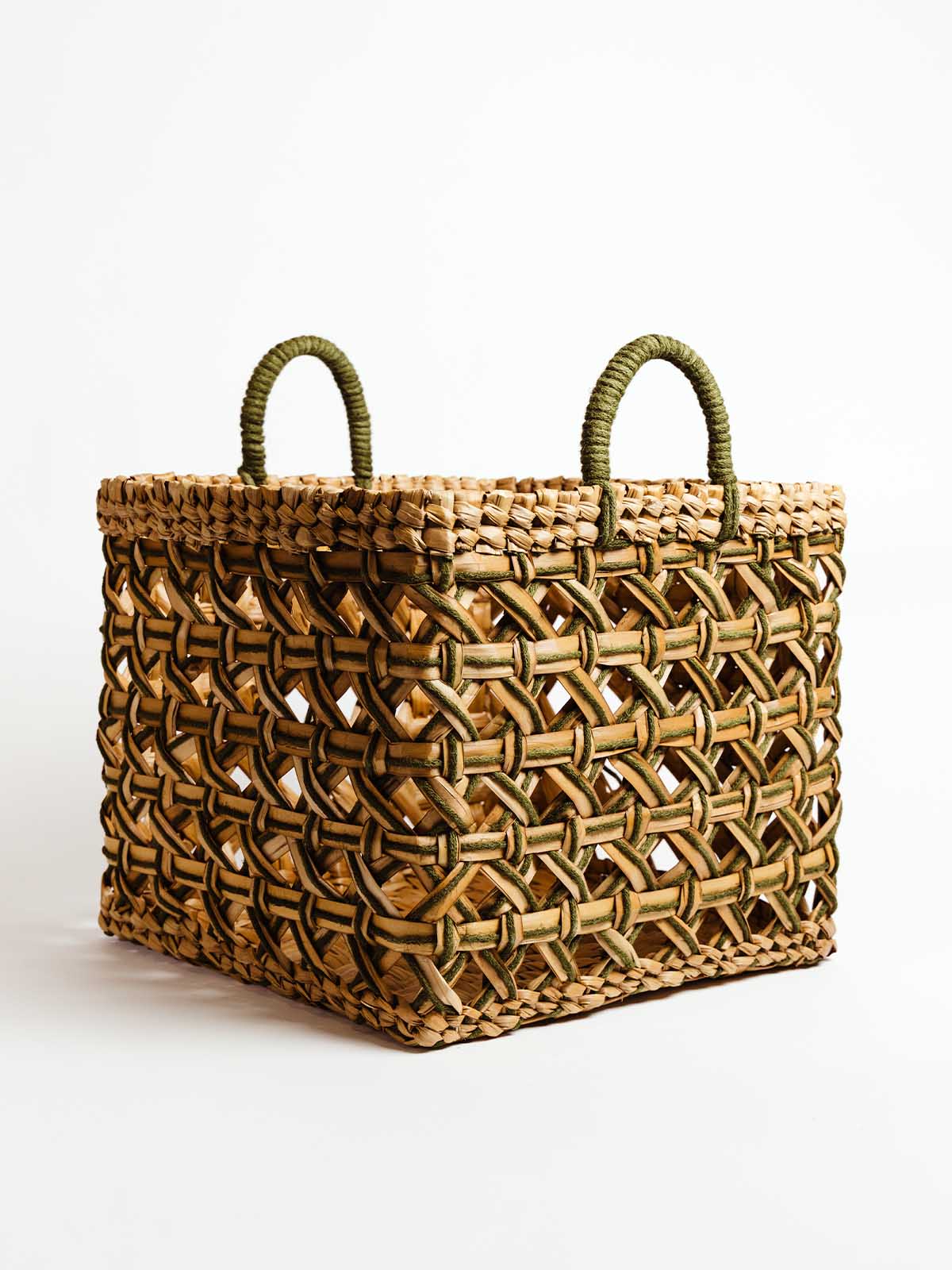 Evergreen Handwoven Large Storage Basket