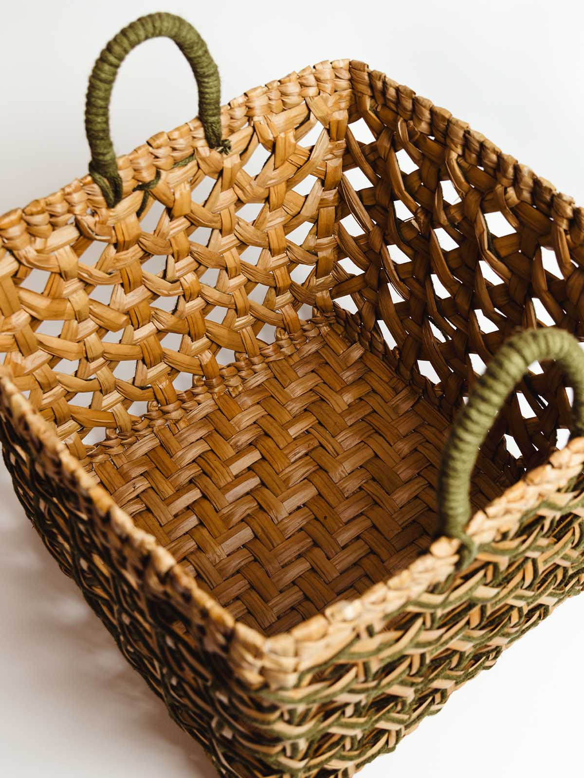 Evergreen Handwoven Large Storage Basket