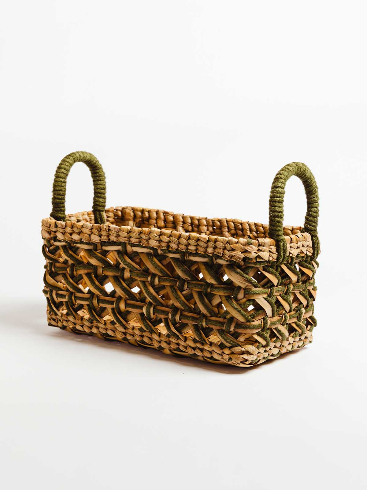 Evergreen Handwoven Small Storage Basket