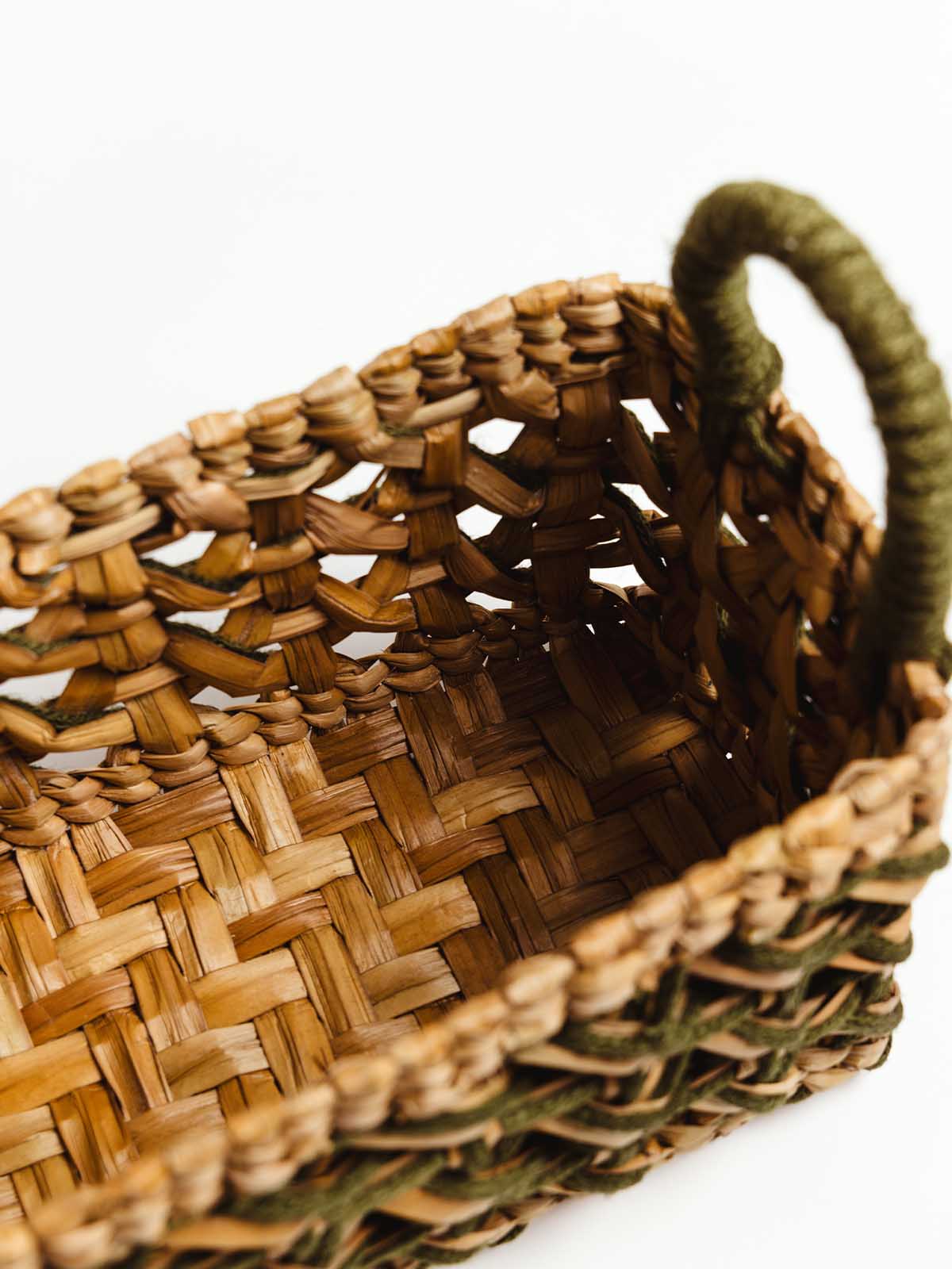 Evergreen Handwoven Small Storage Basket