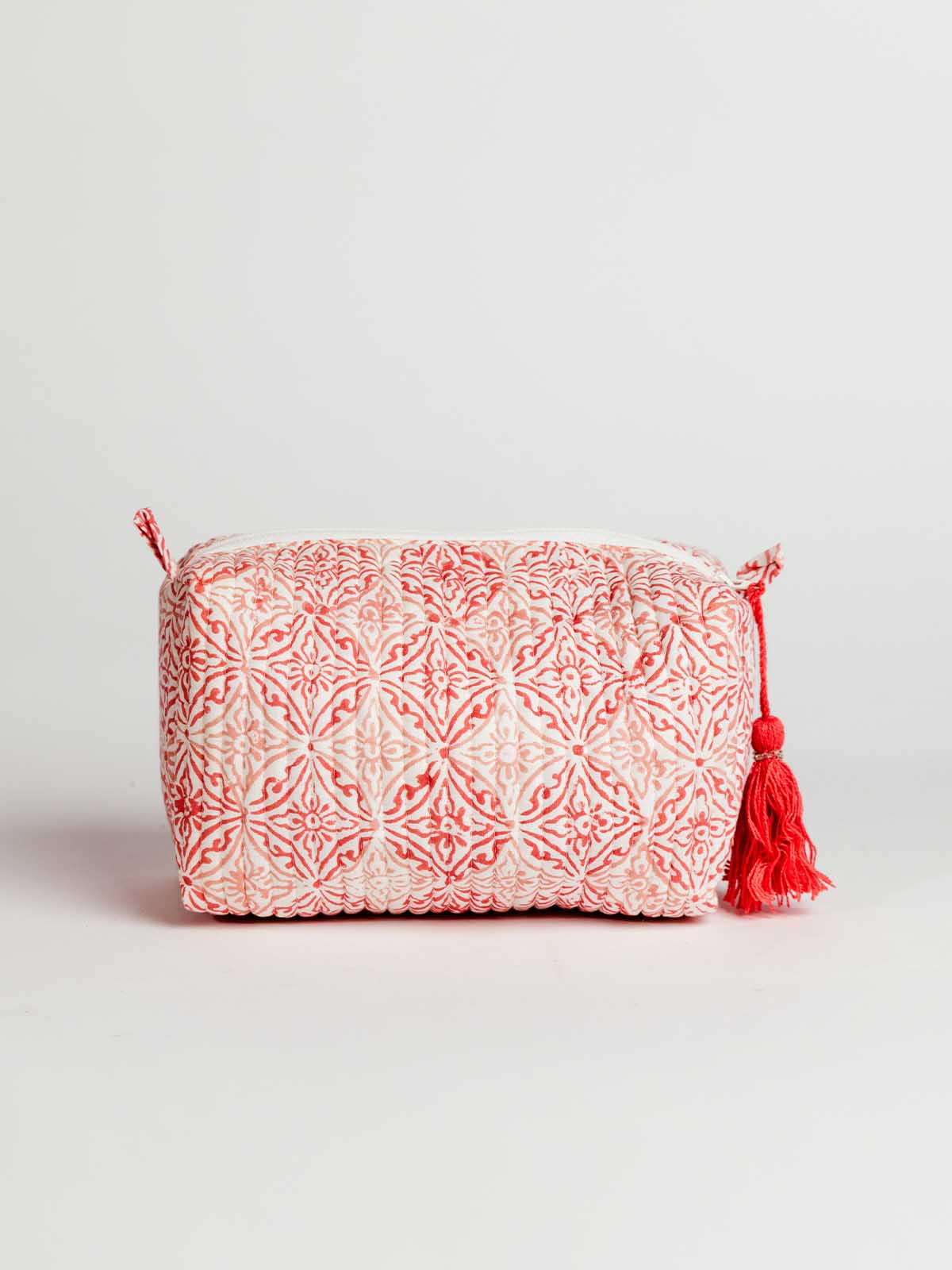 Coral Medallion Small Makeup Bag